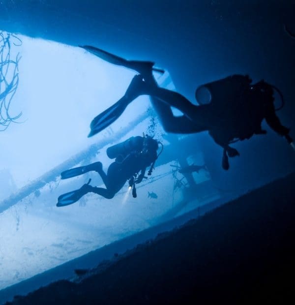 Tech diver preparing for a liveaboard diving expedition.