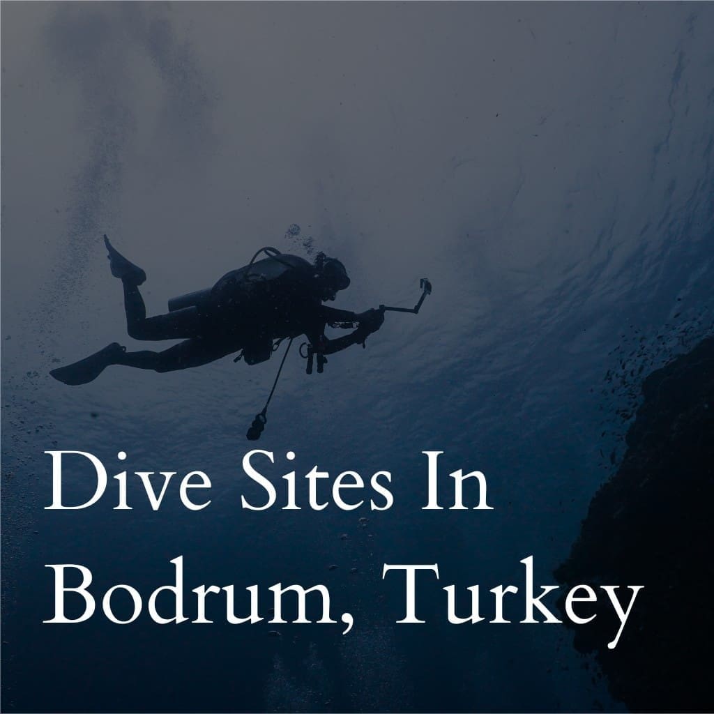 Scuba diver exploring underwater near Bodrum, Turkey