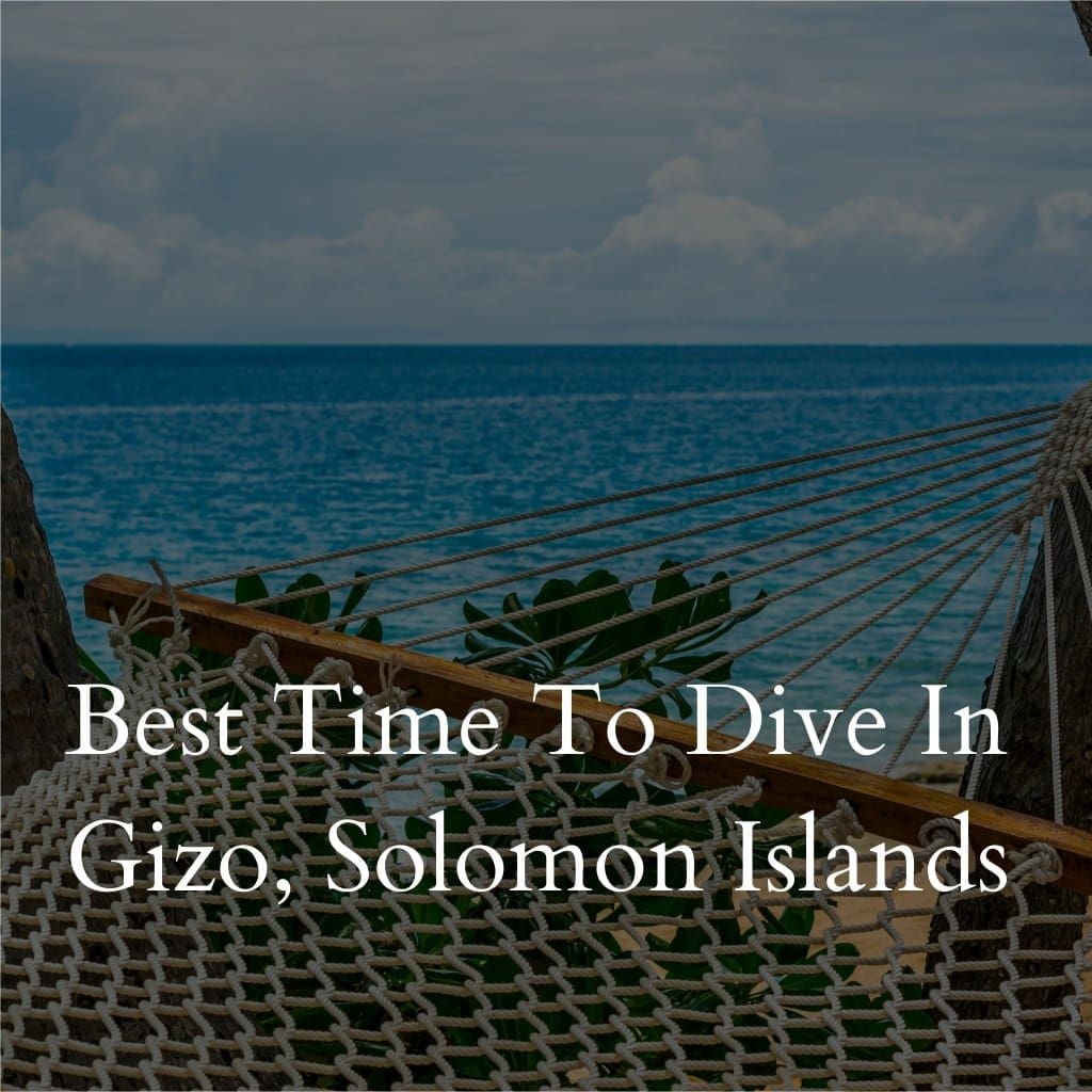 Hammock by ocean, Gizo, Solomon Islands with text overlay