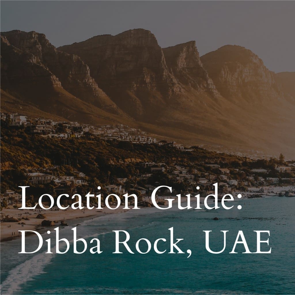 Dibba Rock, UAE coastal landscape with mountains