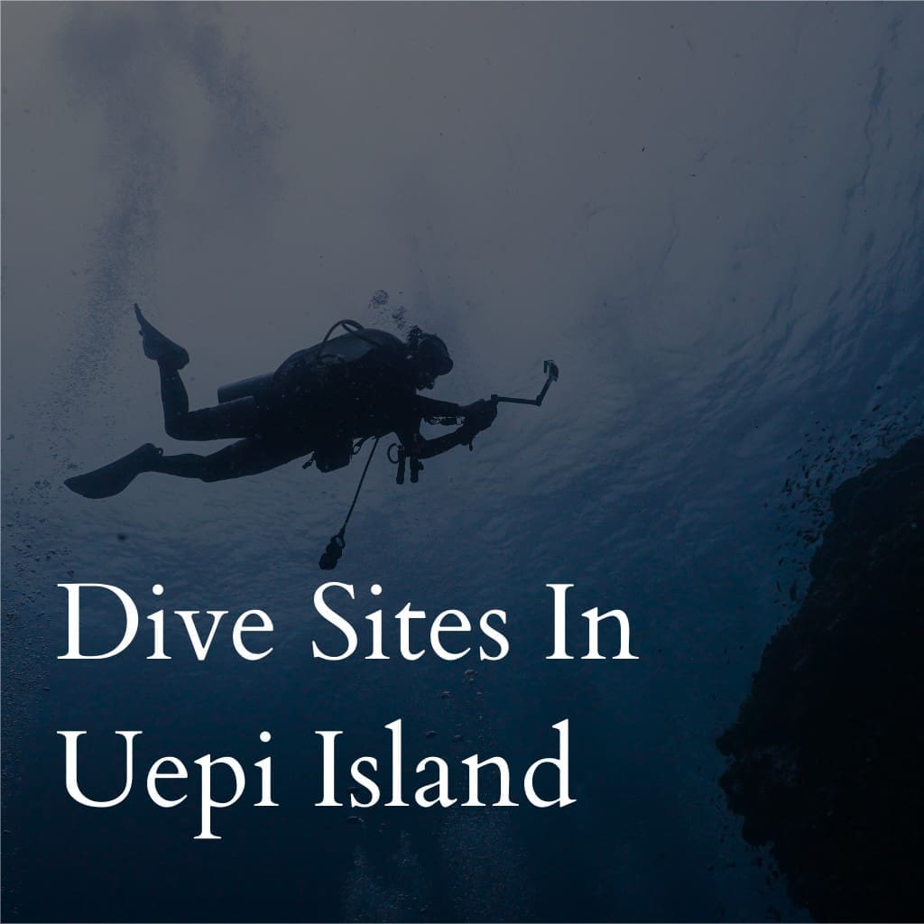 Scuba diver exploring underwater near Uepi Island